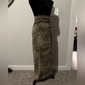 MINKPINK Leopard Print Bodycon Maxi Skirt